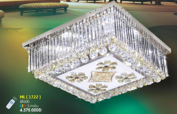 ĐÈN ỐP TRẦN PHA LÊ 7122 (PHI 600)