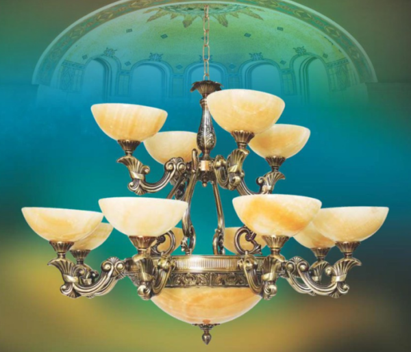 Đèn Chùm Đồng Nguyên Chất 927/8+4