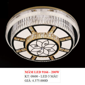 Đèn Ốp Trần Pha Lê Led 9166 200w