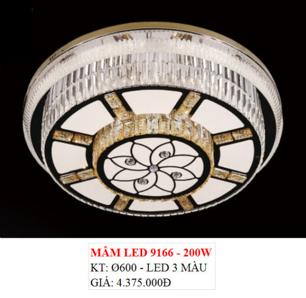 Đèn Ốp Trần Pha Lê Led 9166 200w