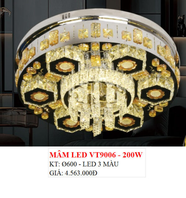 Đèn Ốp Trần Pha Lê Led VT 9006 200w