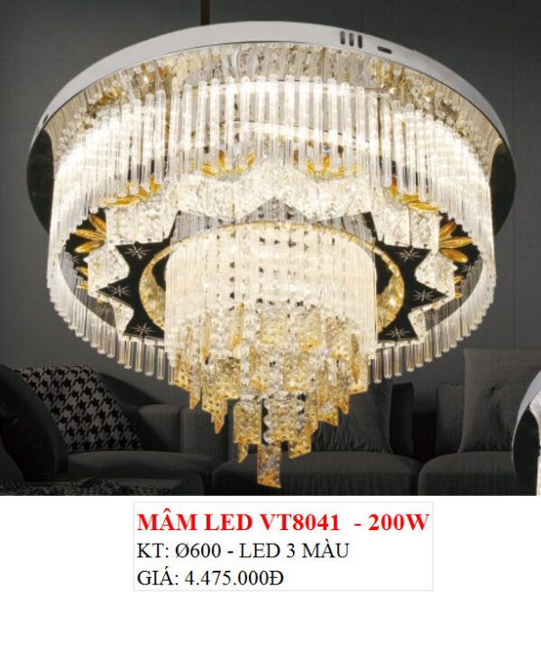Đèn Ốp Trần Pha Lê Led VT 8041 200w