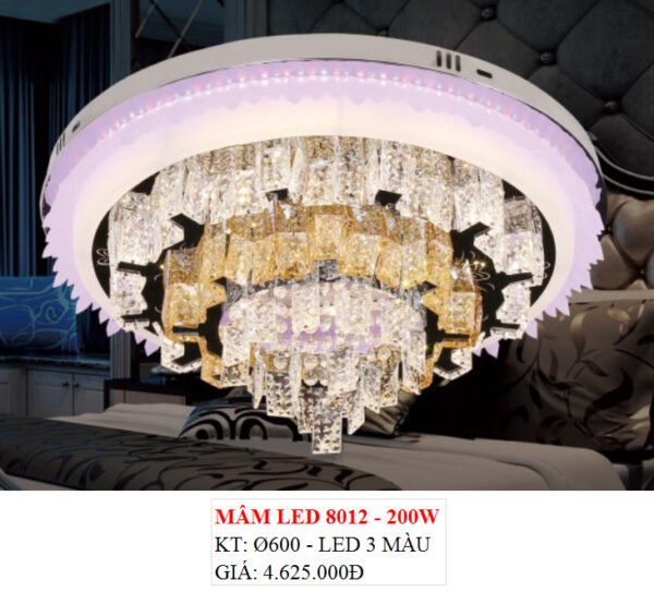 Đèn Ốp Trần Pha Lê Led 8012 200w