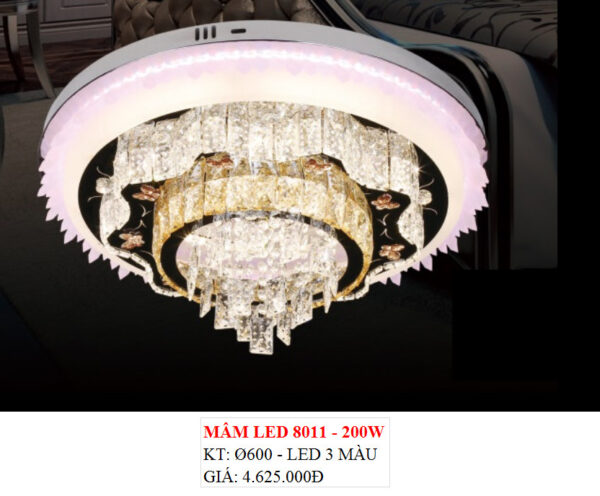 Đèn Ốp Trần Pha Lê Led 8011 200w
