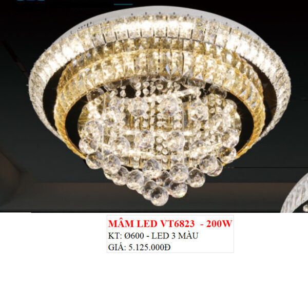 Đèn Ốp Trần Pha Lê Led VT 6823 200w
