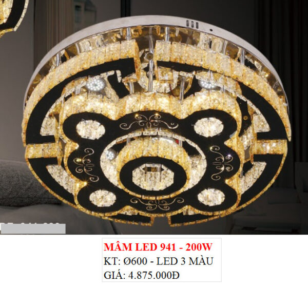 Đèn Ốp Trần Pha Lê Led 941 200w