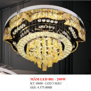 Đèn Ốp Trần Pha Lê Led 881 200w