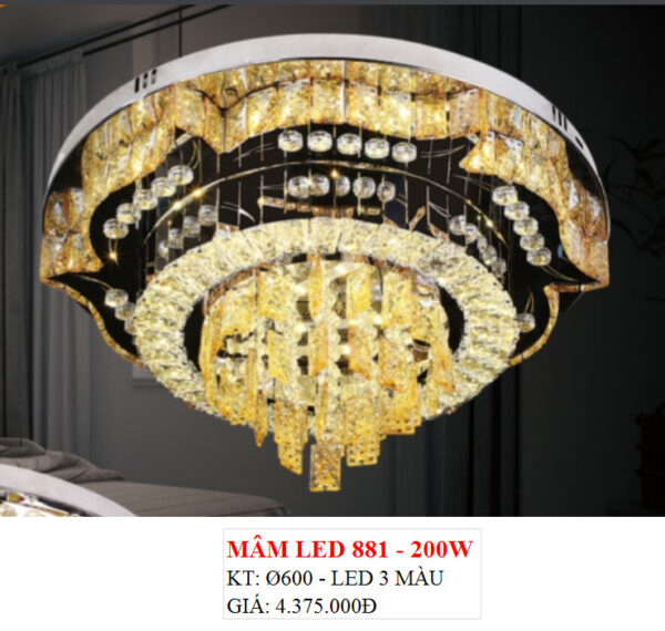 Đèn Ốp Trần Pha Lê Led 881 200w