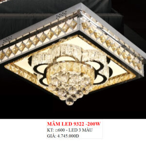 Đèn Ốp Trần Pha Lê Led 9322 200W