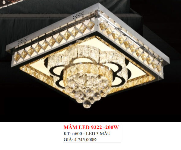 Đèn Ốp Trần Pha Lê Led 9322 200W