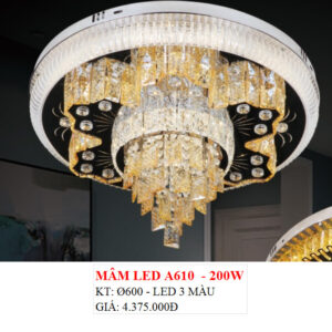 Đèn Ốp Trần Pha Lê Led A610 200W
