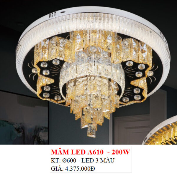 Đèn Ốp Trần Pha Lê Led A610 200W