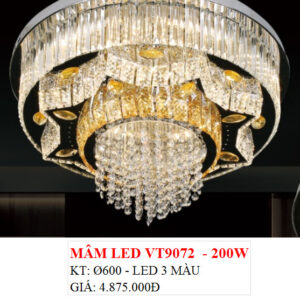Đèn Ốp Trần Pha Lê Led VT 9072 200w