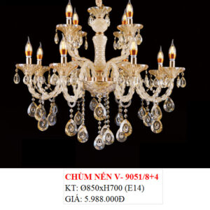 Đèn Chùm Pha Lê V 9051/8+4