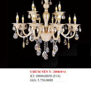Đèn Chùm Pha Lê V 2008/8+4