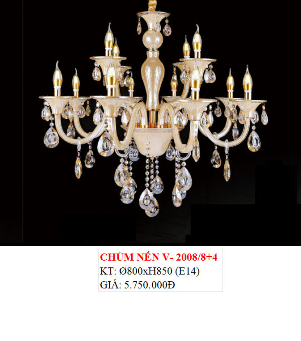 Đèn Chùm Pha Lê V 2008/8+4