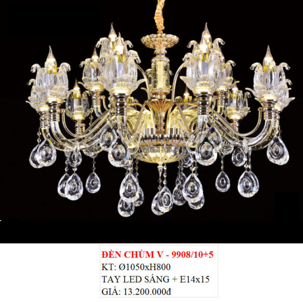 Đèn Chùm Pha Lê V 9908/10+5