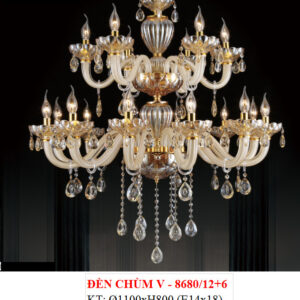 Đèn Chùm Pha Lê V 8680/12+6