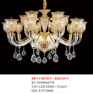 Đèn Chùm Pha Lê V 8203/10+5