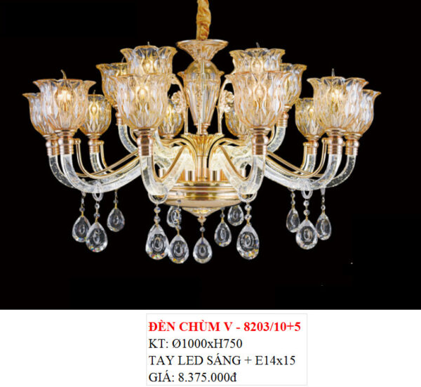 Đèn Chùm Pha Lê V 8203/10+5
