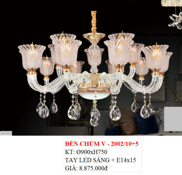 Đèn Chùm Pha Lê V 2002/10+5