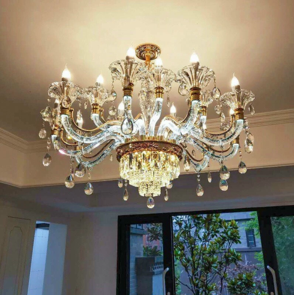 Đèn Chùm LED 3 Màu 15 Tay Hiện Đại EH - 8002/15