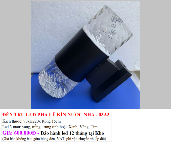 Vách Pha Lê 2 đầu Led Cao Cấp 3B10